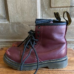 Dr. Martens toddler cherry red Softy T boots